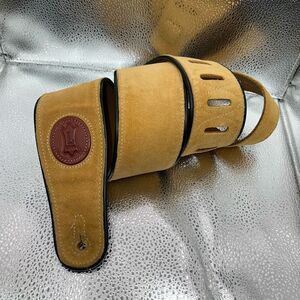 Levy's Leathers Signature Series Hand Brushed Suede Guitar Strap Gold Brown